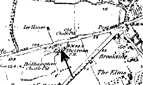 1870 map of the Crown Pub