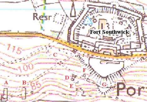Map west of Fort Southwick