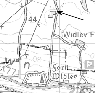 location map of Widley Church